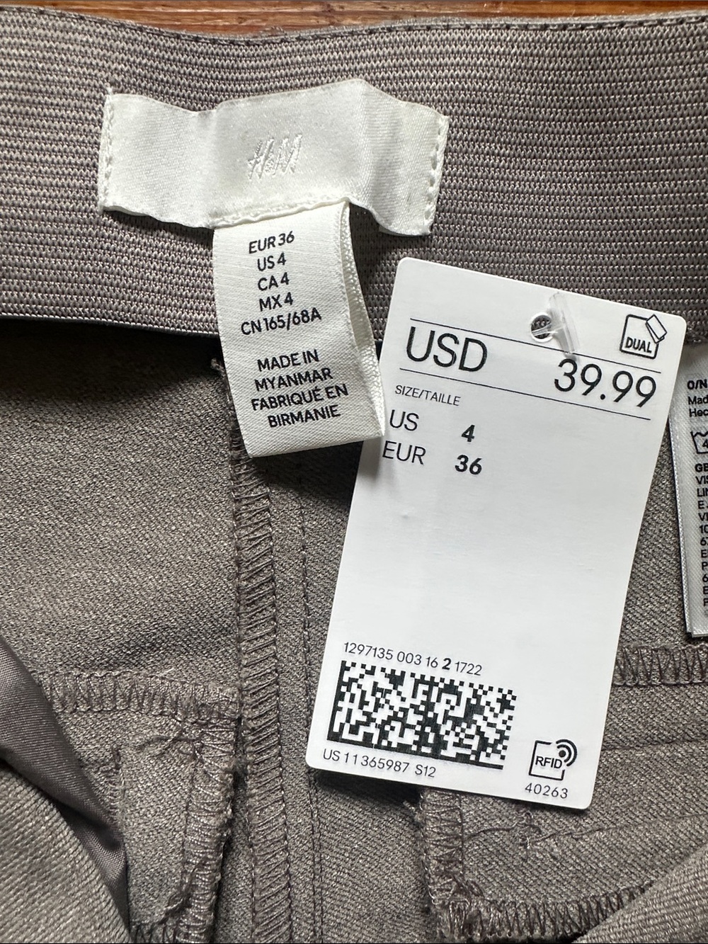 H&M Taupe Gray Casual Trousers - Picture 2 of 3